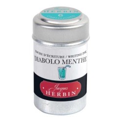 Herbin Writing Ink Cartridge Diabolo Menthe, Pack of 6 Herbin Writing Ink Cartridge Diabolo Menthe, Pack of 6