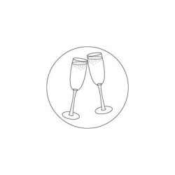 Herbin Round Wax Seal Champagne Glasses Herbin Round Wax Seal Champagne Glasses