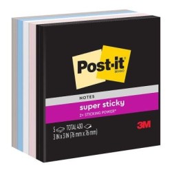 Post-it Super Sticky Notes 654-5SSNE 76x76mm Simply Serene, Pack of 5 Post-it Super Sticky Notes 654-5SSNE 76x76mm Simply Serene, Pack of 5