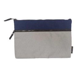 Okin Pencil Case 2 Zip Blue Grey 34x23x2.5cm Okin Pencil Case 2 Zip Blue Grey 34x23x2.5cm