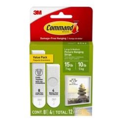 Command Picture Hanging Strips 17209-ES Medium Large, Pack of 12 Command Picture Hanging Strips 17209-ES Medium Large, Pack of 12