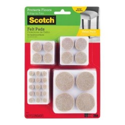 Scotch Felt Pads SP845 Beige Assorted, Pack of 162 Scotch Felt Pads SP845 Beige Assorted, Pack of 162
