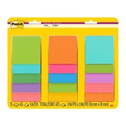 Post-it Super Sticky Notes 654-15SSMULT12 76x76mm Bright, Pack of 15 Post-it Super Sticky Notes 654-15SSMULT12 76x76mm Bright, Pack of 15