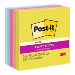 Post-it Super Sticky Notes 654-5SSJOY 76x76mm Summer Joy, Pack of 5 Post-it Super Sticky Notes 654-5SSJOY 76x76mm Summer Joy, Pack of 5