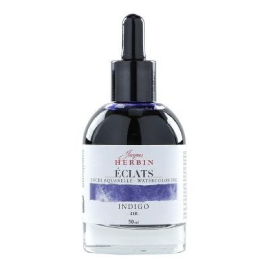 Jacques Herbin Eclats Watercolour Ink 410 Indigo 50ml