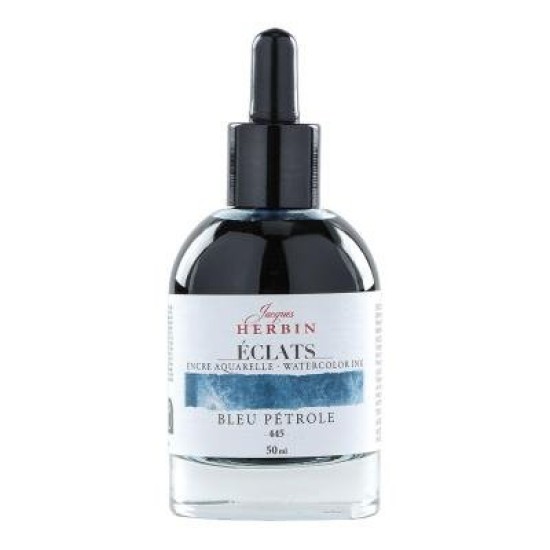 Jacques Herbin Eclats Watercolour Ink 445 Petrol Blue 50ml