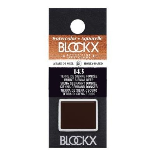 BLOCKX Watercolour Half Pan S1 143 Deep Burnt Sienna
