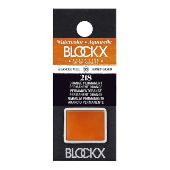 BLOCKX Watercolour Half Pan S3 218 Permanent Orange