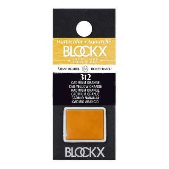 BLOCKX Watercolour Half Pan S3 312 Cadmium Yellow Orange