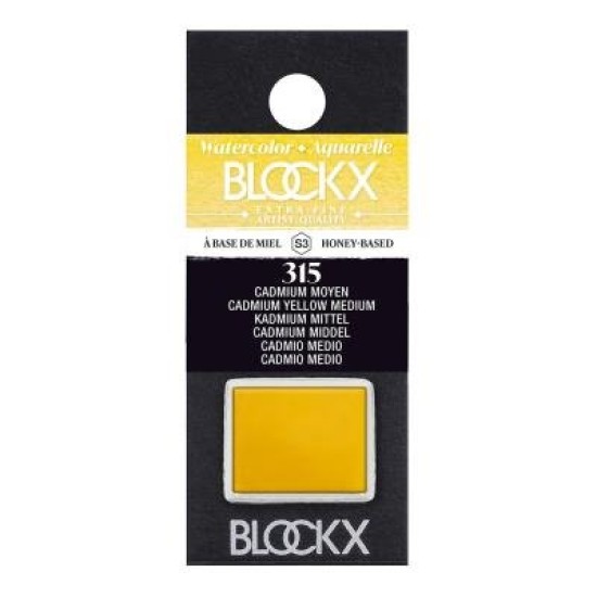 BLOCKX Watercolour Half Pan S3 315 Medium Cadmium Yellow