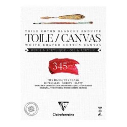 Cotton Canvas Pad White 30x40cm 345g 10sh