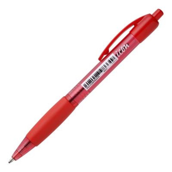 Okin Ballpoint Retractable Pen with Grip Red