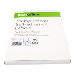 Okin Multipurpose Labels 24 Per Sheet 64x33.86mm, Pack of 100