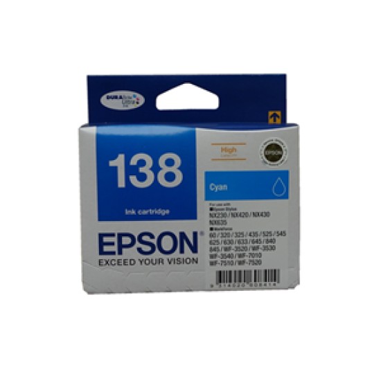 138 high capacity cyan ink cartridge workforce 840 633 630 625 525 60 325 320 nx420