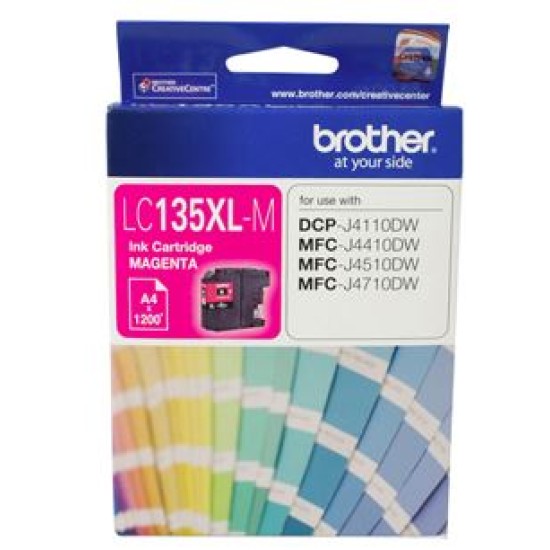 Brother ink cartridge lc135xlm magenta inkjet 1200 pages super high yield