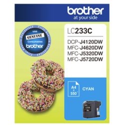 Brother ink cartridge lc233c cyan inkjet 500 pages