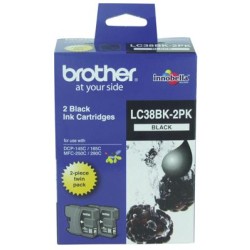 Brother ink cartridge lc38bk2pk black 2 pack