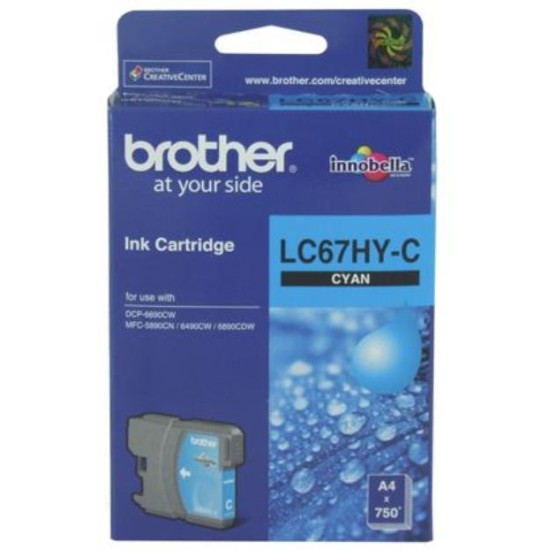 Brother LC67 Cyan HY Ink Cart