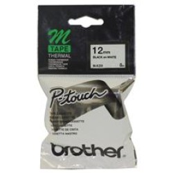 BROTHER TAPE PTOUCH MK231 12MM BLACK ON WHITE