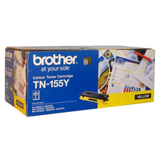 Brother toner tn155y high yield yellow (4000 pages)