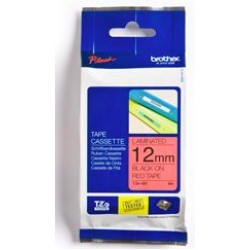 Brother TZe-431 Labelling Tape Cassette – Black on Red, 12mm wide