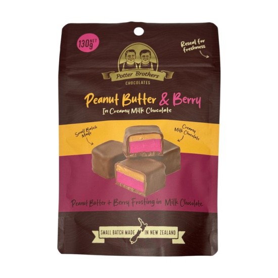 POTTER BROTHERS CHOCOLATE Peanut Butter and Berry in Milk Choclate