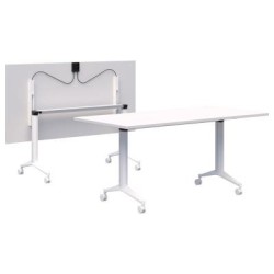 Boost Flip Table  1200 x 750mm Snow/White. Simple flip mechanism. Mobile. 15 Yr Warranty