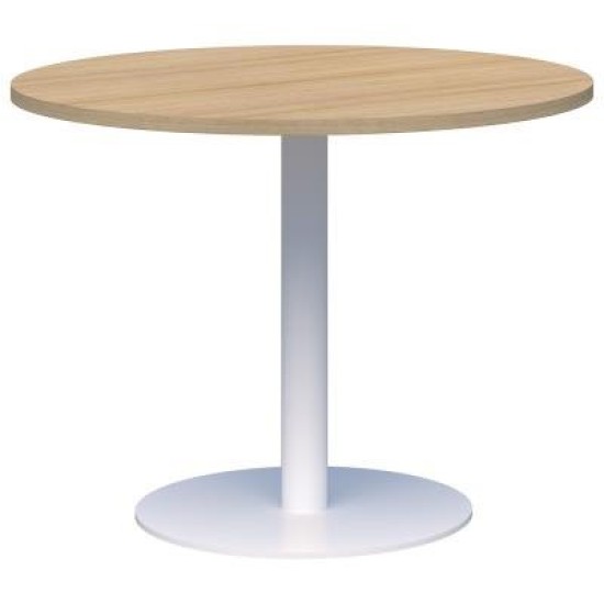 Classic Table Round 900mm diameter Classic Oak/White. Heavy duty base. 15 Yr Warranty.