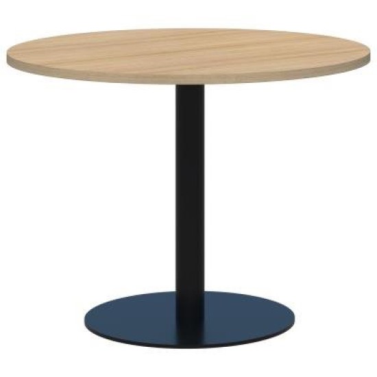 Classic Table Round 900mm diameter Classic Oak/Black. Heavy duty base. 15 Yr Warranty.