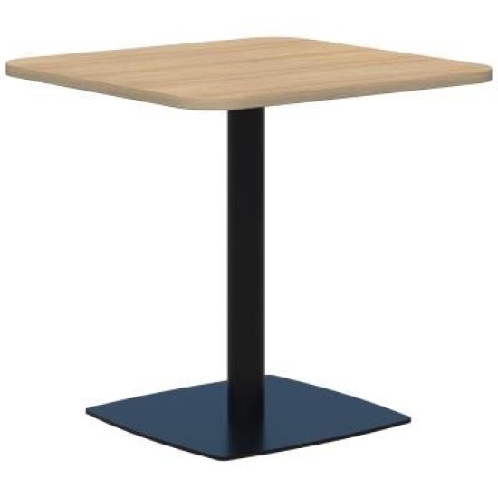 Classic Table Square 800 x 800mm Classic Oak/Black. Heavy duty base. 15 Yr Warranty.
