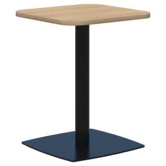 Classic Table Square 600 x 600mm Classic Oak/Black. Heavy duty base. 15 Yr Warranty.