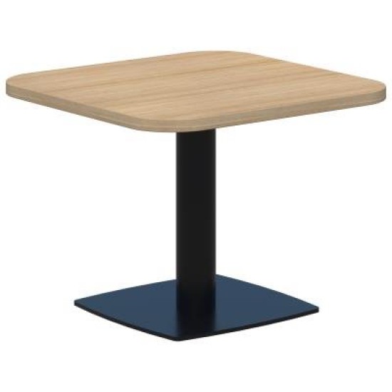 Classic Coffee Table Square 600 x 600mm Classic Oak/Black. Heavy duty base. 15 Yr Warranty.