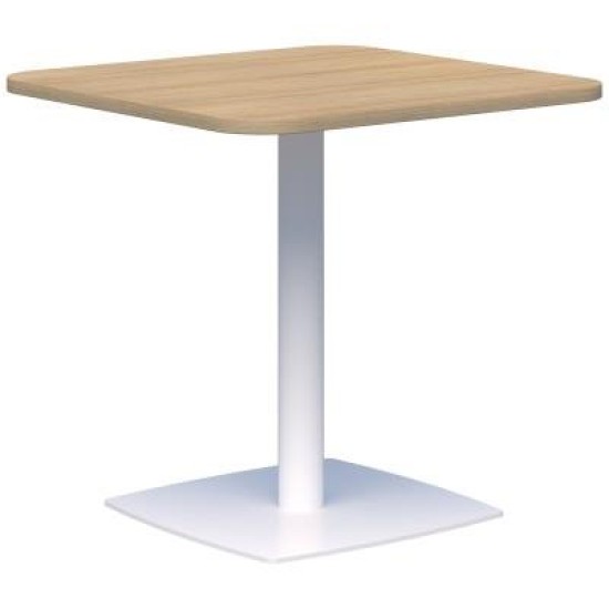 Classic Table Square 800 x 800mm Classic Oak/White. Heavy duty base. 15 Yr Warranty.