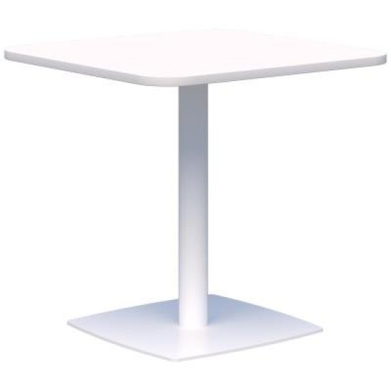 Classic Table Square 800 x 800mm Snow/White. Heavy duty base. 15 Yr Warranty.