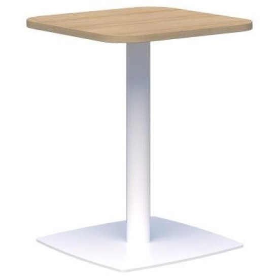 Classic Table Square 600 x 600mm Classic Oak/White. Heavy duty base. 15 Yr Warranty.