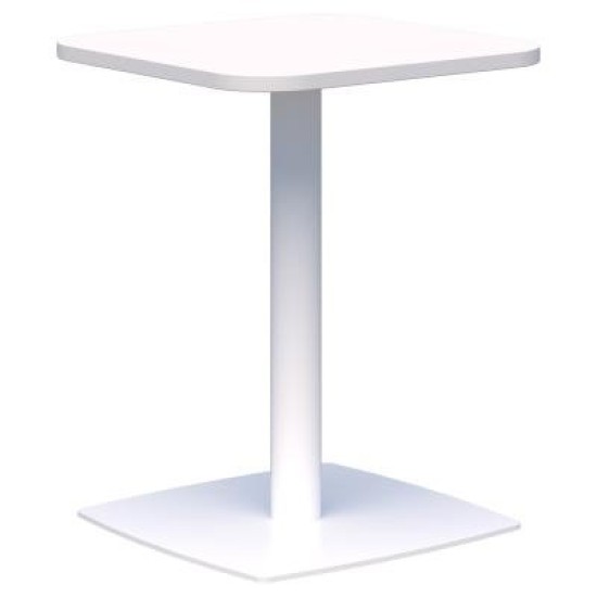 Classic Table Square 600 x 600mm Snow/White. Heavy duty base. 15 Yr Warranty.