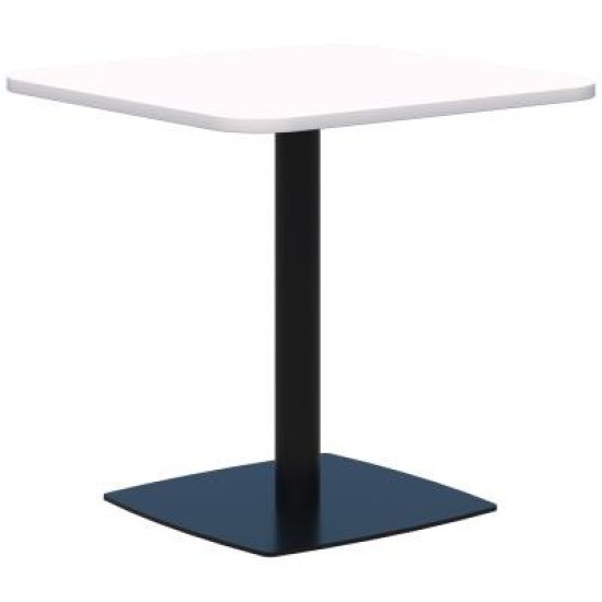 Classic Table Square 800 x 800mm Snow/Black. Heavy duty base. 15 Yr Warranty.
