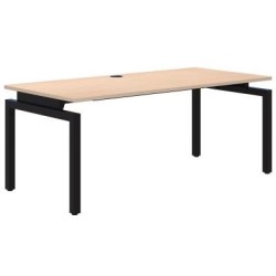 Balance Fixed Height Desk Single 1200 x 700mm Refined Oak/Black. 720H with integrated cable tray to Balance Fixed Height Desk Single 1200 x 700mm Refined Oak/Black. 720H with integrated cable tray to