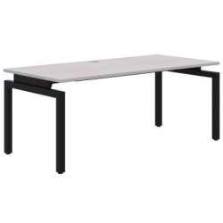 Balance Fixed Height Desk Single 1500 x 800mm Silver Strata/Black. 15 Yr Warranty Balance Fixed Height Desk Single 1500 x 800mm Silver Strata/Black. 15 Yr Warranty