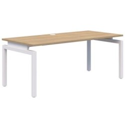 Balance Fixed Height Desk Single 1200 x 700mm Classic Oak/White. 15 Yr Warranty