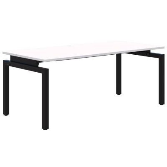 Balance Fixed Height Desk Single 1200 x 700mm Snow/Black. 15 Yr Warranty