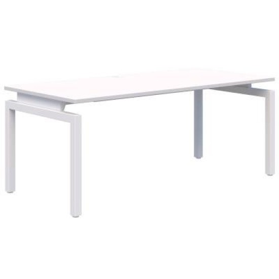 Boost Flip Table  1600 x 800mm Snow/Black. Simple flip mechanism. Mobile. 15 Yr Warranty