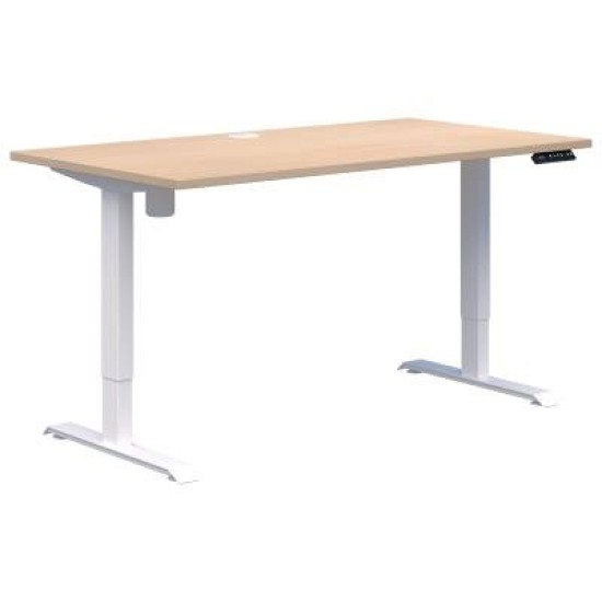Duo II Electric Height Adjust Desk Single 1200 x 700mm Refined Oak/White