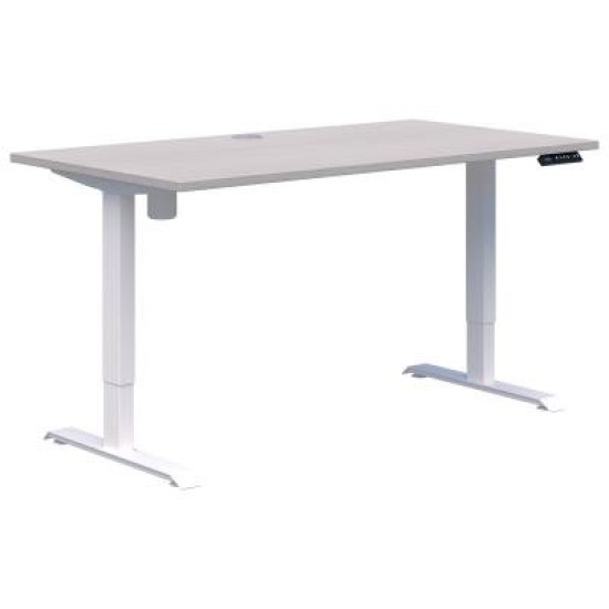 Duo II Electric Height Adjust Desk Single 1500 x 800mm Silver Strata/White
