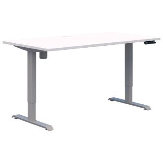 Duo II Electric Height Adjust Desk Single 1500 x 800mm Snow/Silver