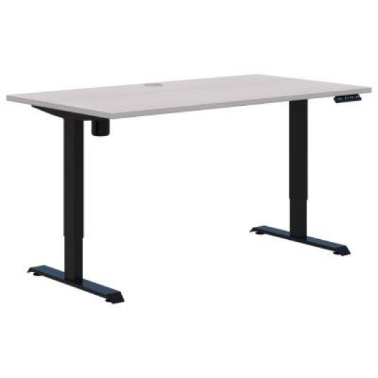 Duo II Electric Height Adjust Desk Single 1500 x 800mm Silver Strata/Black