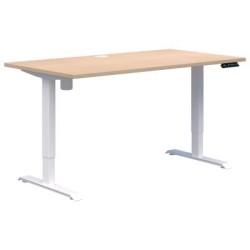 Duo II Electric Height Adjust Desk Single 1500 x 800mm Refined Oak/White Duo II Electric Height Adjust Desk Single 1500 x 800mm Refined Oak/White