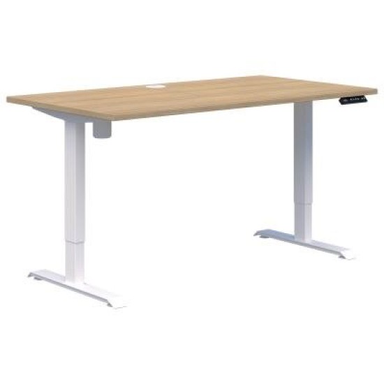 Duo II Electric Height Adjust Desk Single 1200 x 700mm Classic Oak/White