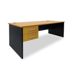 Delta 1800 Straight Desk with Drawers Beech/Charcoal Delta 1800 Straight Desk with Drawers Beech/Charcoal