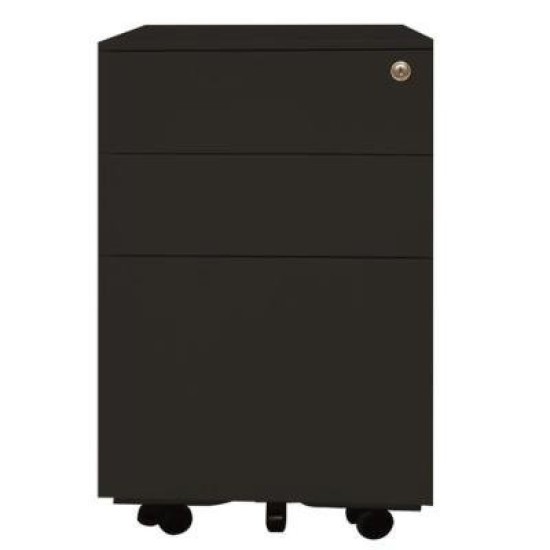 Milano 390 2-Drawer and File Mobile Storage Unit Matt Black